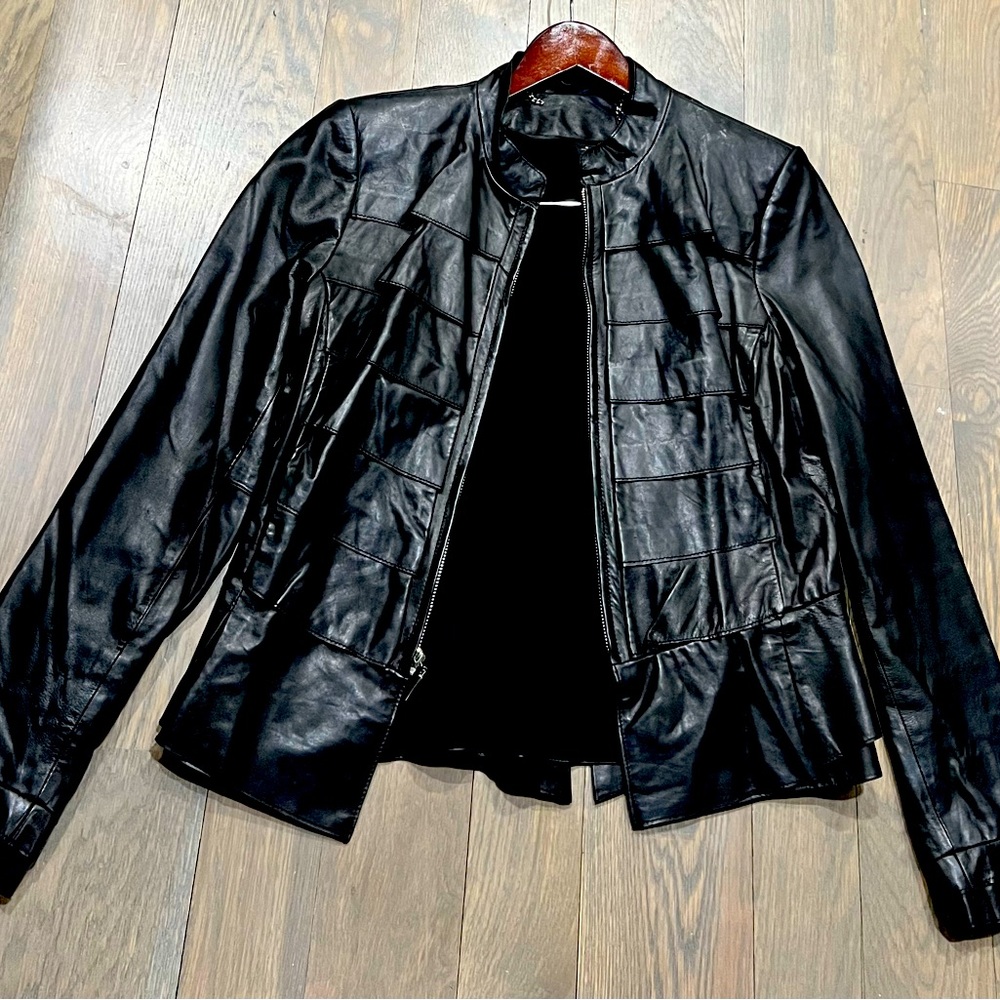 WHBM CUTE Black Leather jacket. Super soft, excellent condition
